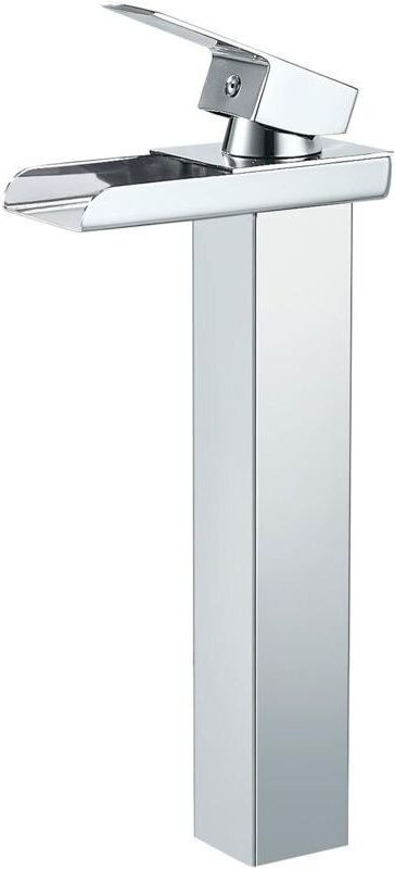 Wasserfall-Waschtischarmatur aus Chrom, moderne Hochfall-Waschtischarmatur, Waschtischarmatur mit hohem Auslauf, Aufsatz...