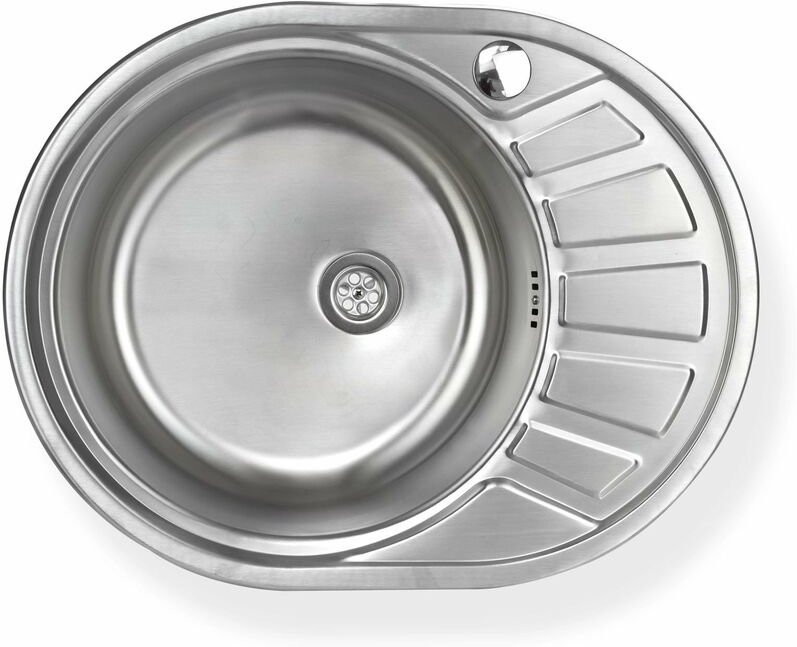 Stabilo-sanitaer - Edelstahl Rundspüle 'Calypso sl' - mit rechtsseitiger Abtropffläche