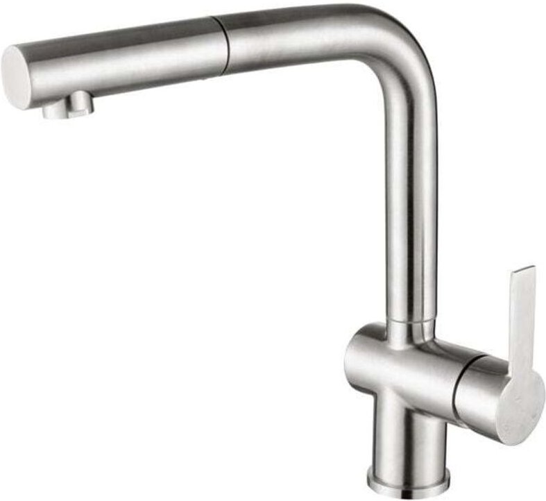 Küchenarmatur mit Ausziehbrause Gebürstet Küchenarmatur Spültischarmatur 360° Drehbar Edelstahl Küchenarmatur