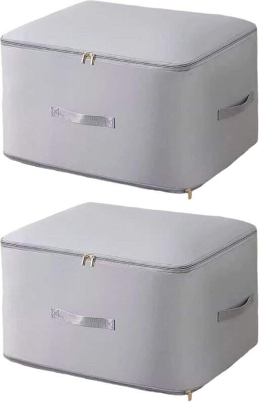 2 Stück Aufbewahrungsbeutel für Kleidung/Bettwäsche/Organizer – Vakuumversiegelt – Grau, 60 x 54 x 42 cm