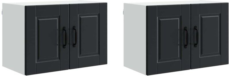 Küchenschrank 2 pcs Schwarz 60 x 31 x 40 cm Holzwerkstoff vidaXL