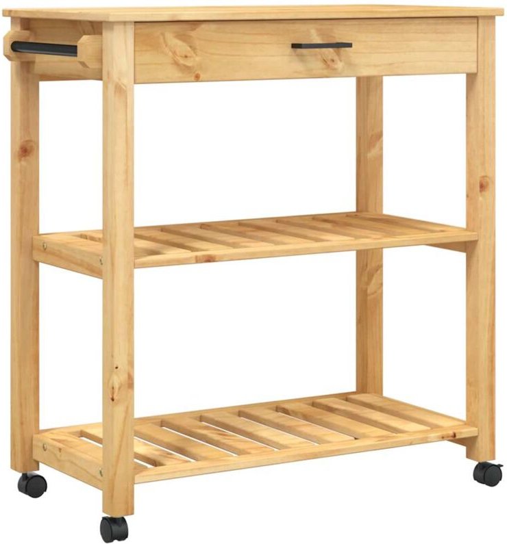 vidaXL Küchenwagen MONZA aus Massivholz braun 84x40x90 cm