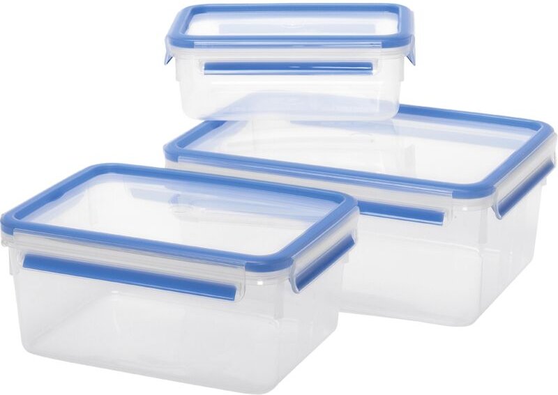 Frischhaltedosenset Clip & Close 1,0l/2,3l/3,7l 3teilig blau