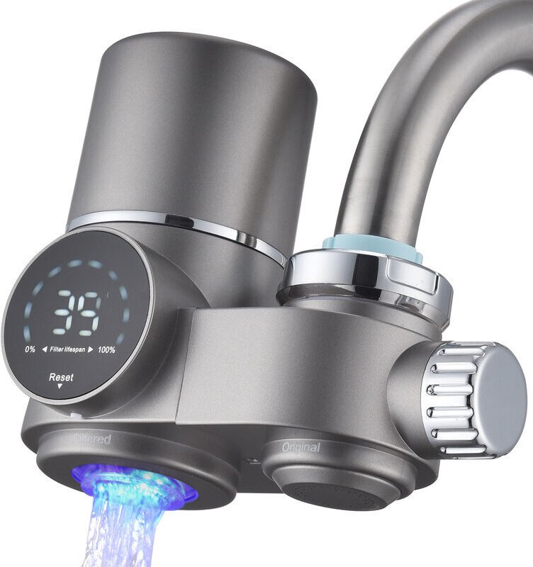 Wasserfilter Wasserhahn, Wasserfilter Trinkwasser mit LED Anzeige, entfernt Chlor, Schwermetalle und schlechten Geschmac...
