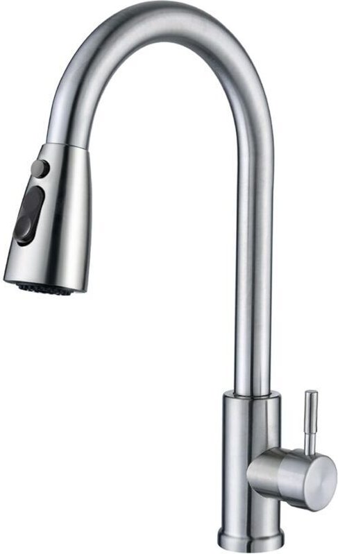 Ausziehbare Küchenarmatur, um 360° drehbare Hochdruck-Küchenarmatur, Spültischmischer mit 3-stufiger Strahlart, ausziehb...