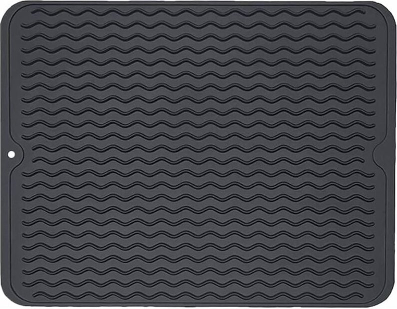 Silikon-Abflussmatte, rutschfeste Abflussmatte, Spülbeckenmatte, hitzebeständige Silikon-Abtropfmatte, Arbeitsplatten-Ab...