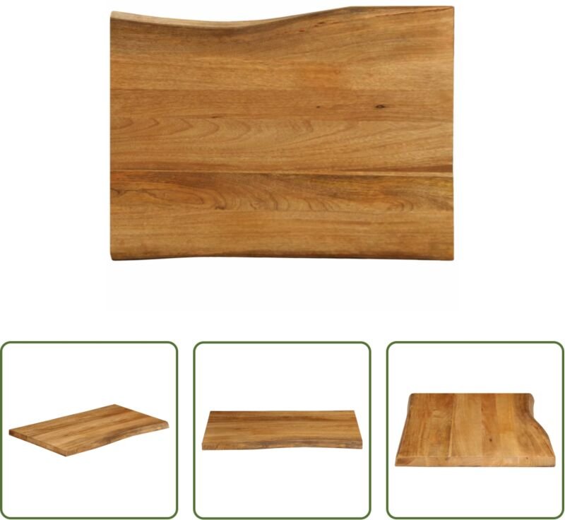 vidaXL Tischplatte mit Baumkante 90x60x2,5 cm Massivholz Mango
