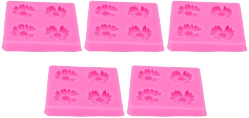 01 Silikon-Formenset, 5 Gänseblümchen-Fondantformen, Antihaftbeschichtung, lebensmittelechtes Silikon für Kuchen, Pralin...