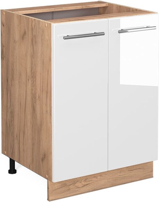 Vicco - Küchenunterschrank Fame-Line, Weiß Hochglanz, 60 cm ohne Arbeitsplatte