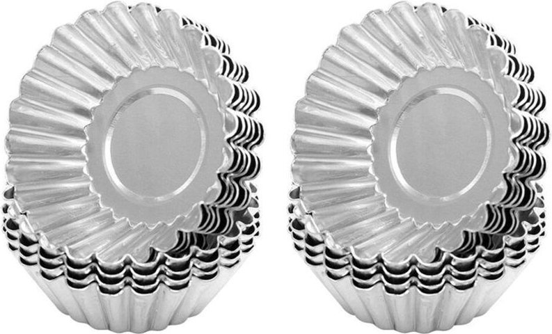 Phefop Set mit 30 Mini-Eierkuchenformen aus Aluminium zum Backen in der Küche, antihaftbeschichtete Cupcakes mit wiederv...