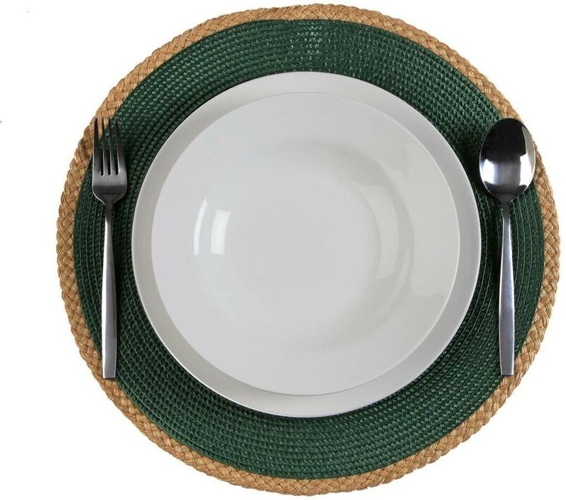 Untersetzer Versa grün Jute Polypropylen Wasserhyazinthe 38 x 38 cm