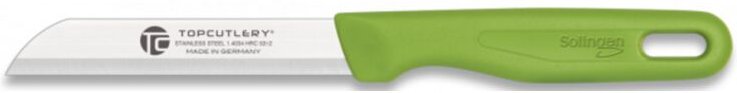 Exklusives mikroscharfes Schälmesser Top Cutlery in Grün mit Edelstahlblech 1.4034 HRC53+-2 von 8 cm mit Mango ABS