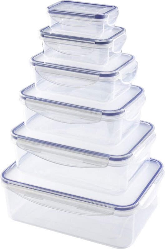Thumbnail - Gourmetmaxx - Aufbewahrungsbehälter 6er Set pp, Silikon Transparent, Blau 14943