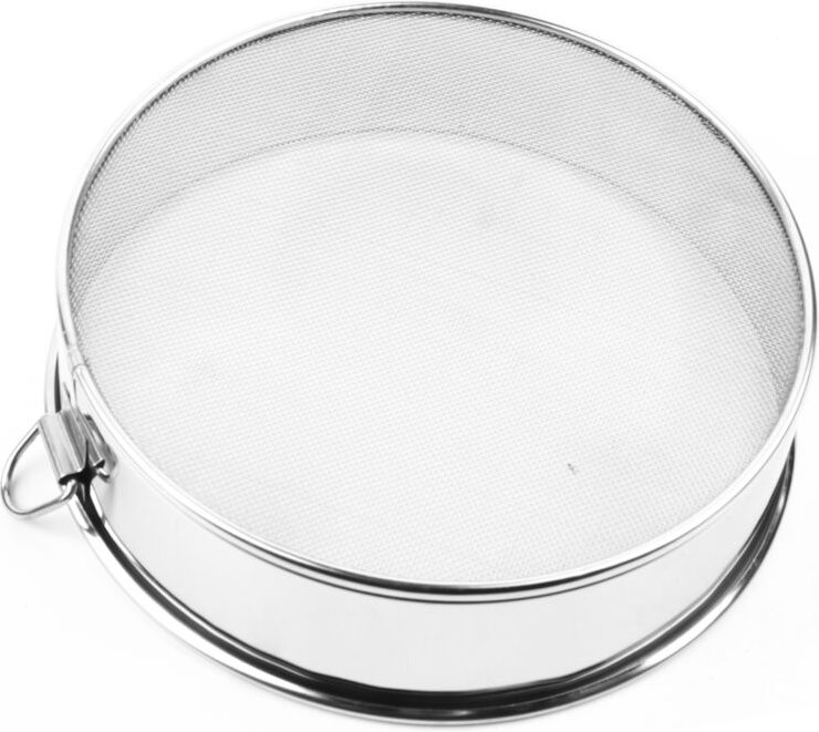 Rundes, feinmaschiges Mehlsieb aus Stahl zum Backen, Abtropfen, Pulver, 21 cm Durchmesser, Backen von Kuchen, Brot, Mehl...