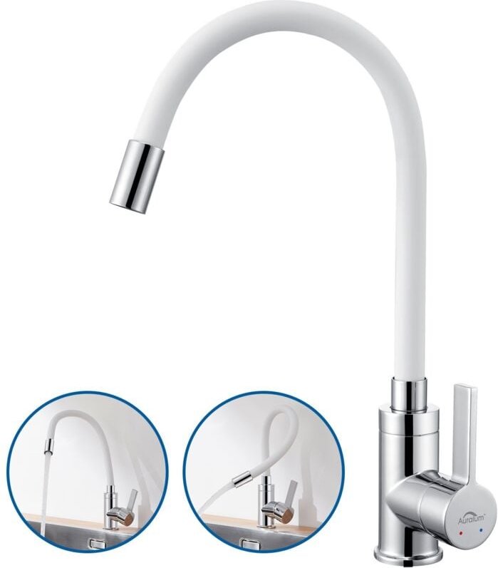 Auralum Küchenarmatur flexibel 360°Drehbar Einhandmischer Hochdruck Küchenmischbatterien flexibler Wasserhahn für die Kü...
