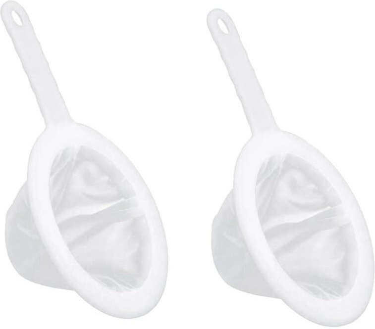2 Stück wiederverwendbares feines Sieb mit Griff für Tee, Sojamilch, Kaffeefilter (400 Mes.)