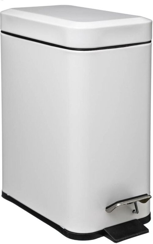 5five Simply Smart - Rechteckiger abfalleimer soft close edelstahl 5l weiß - 5five