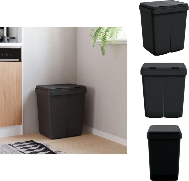 Vidaxl - Mülltonnen & Abfalleimer - Living Duo Mülleimer Anthrazit 2x25 l - Anthrazit