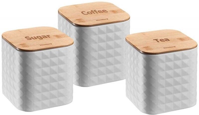3er Set Behälter Kaffee Tee Zucker KLAUSBERG KB-7485
