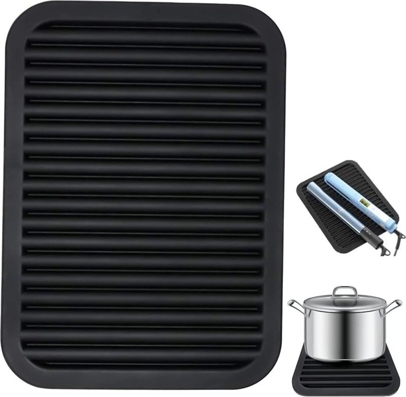 Multifunktionale Silikon-Spülbeckenmatte, hitzebeständige Matte, Geschirrtrockenmatte, rutschfeste Gummimatte zum Trockn...