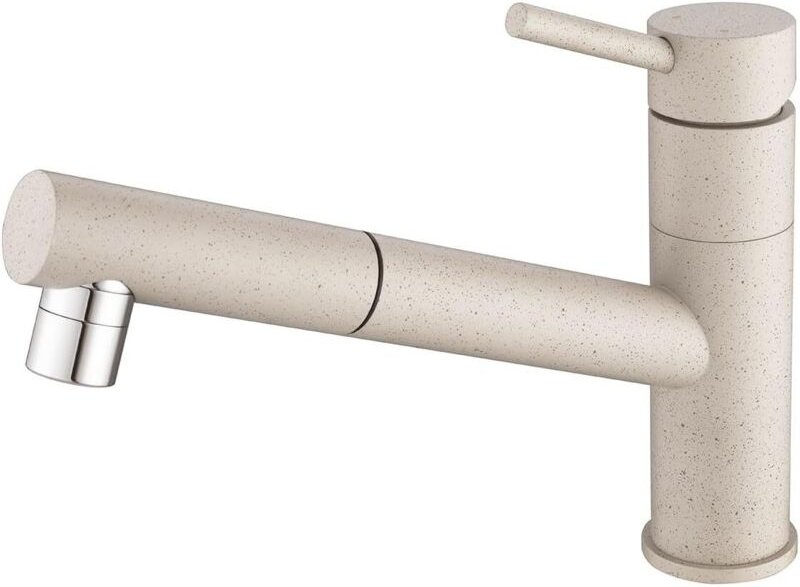 Ausziehbare Küchenarmatur, Spültischmischer mit 2 Strahlarten, Einhebelmischer aus Edelstahl, 150° drehbar, Keramikkartu...