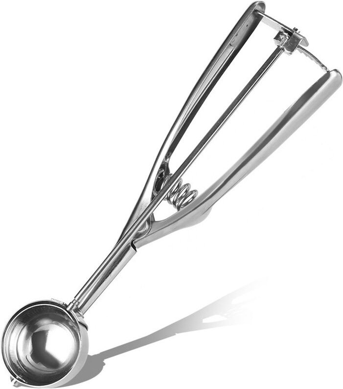 Eiszange aus Edelstahl, 25 x 15 x 5 cm, silberfarben – Rostfreier Löffel für Eiscreme, Desserts und Obst