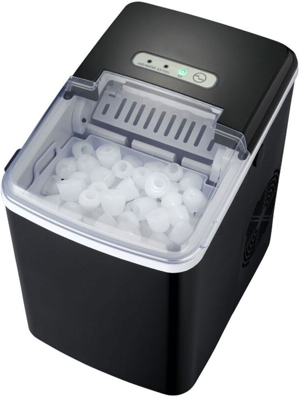 Unbekannt - Eiswürfel Maschine schwarz 1,85l Ice Cube Maker Leise 120W led Anzeige Sichtfenster Melissa16620019