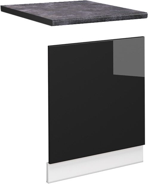 Vicco - Frontblende Fame-Line, Schwarz Eiche hochglanz, 60 cm , ap Anthrazit