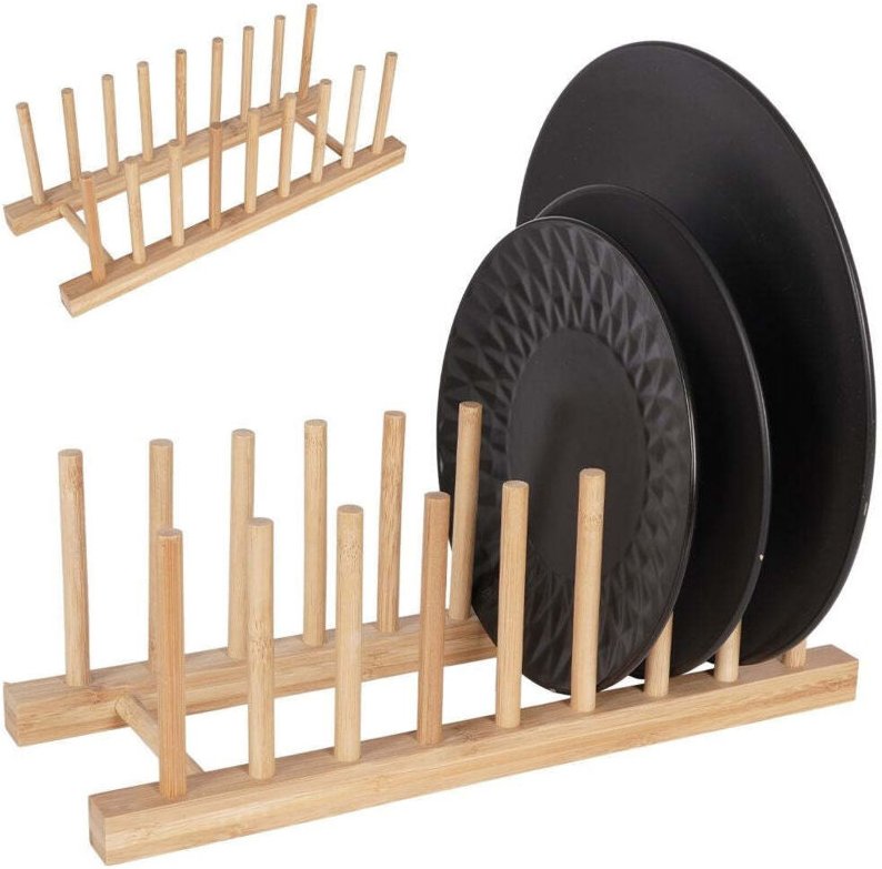 Tellerhalter aus Bambus, 34 x 12,5 x 12 cm