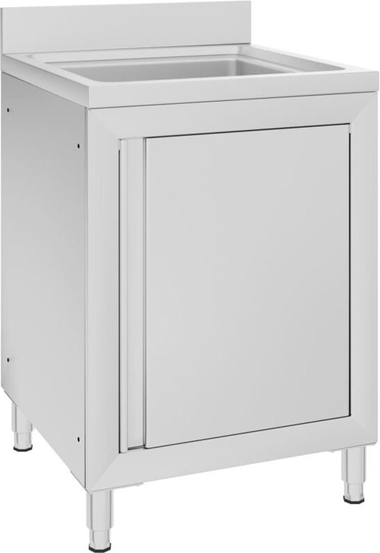 vidaXL Gastro-Spülenunterschrank 60x60x96 cm Edelstahl