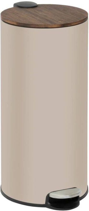 Modern color mülleimer mit pedal 30l ton und akazie 37,7x29,2x59,5 cm - 5five