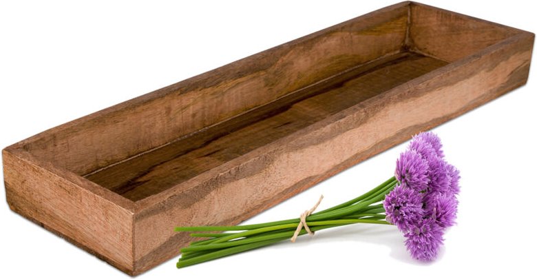 BigDean Tablett aus Mangoholz - 50 x 14,5 x 5 cm - Vintage Holztablett rechteckig - UNIKAT - Deko Holzbrett, Holzschale,...