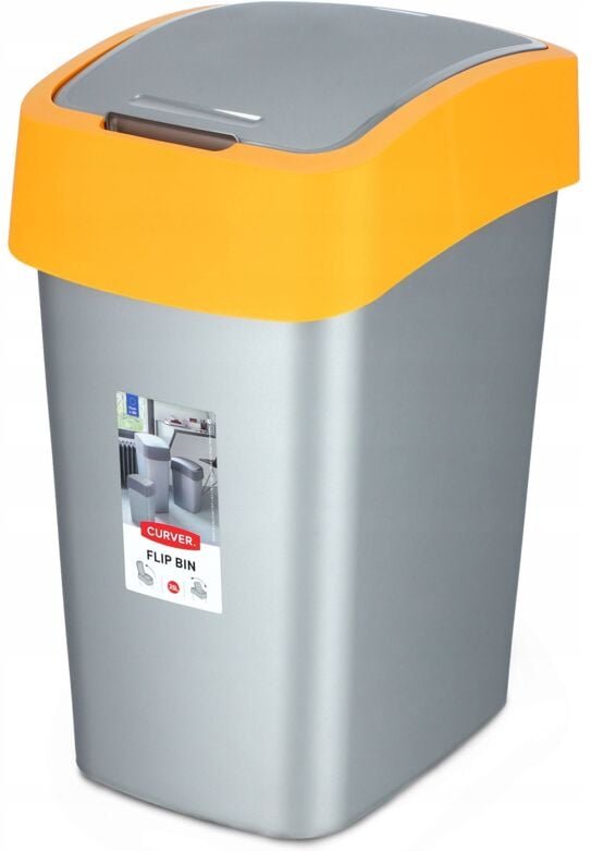 Curver Flip Bin 25L Abfallbehälter, gelb