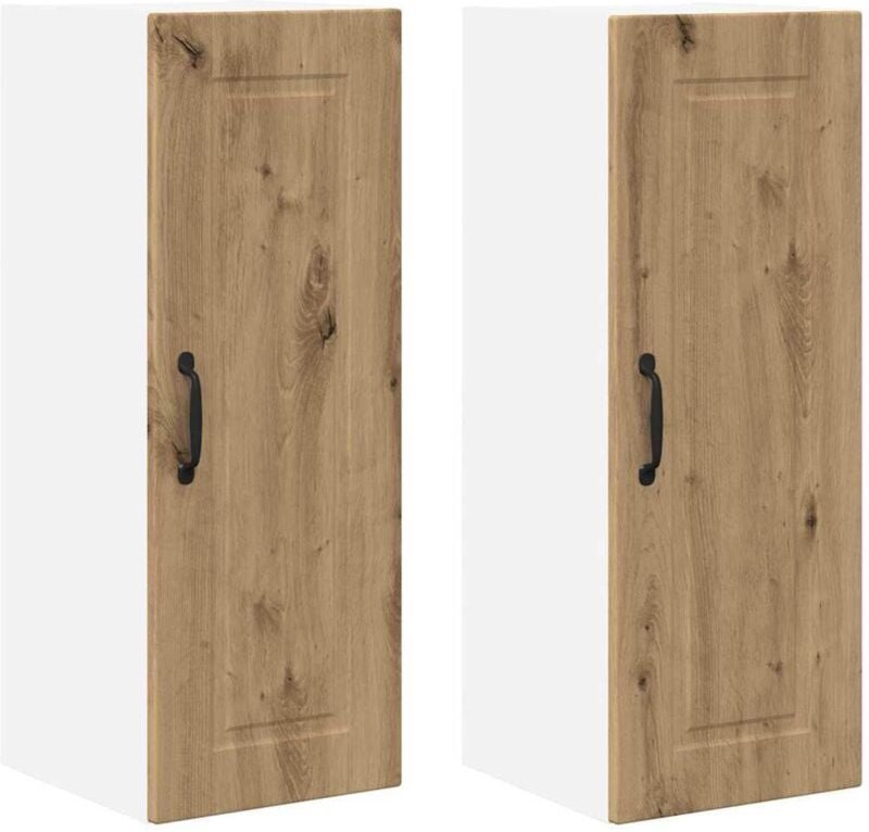 Küchenwandschrank mit Regal 2 pcs Artisan-Eiche 30 x 31 x 80 cm vidaXL
