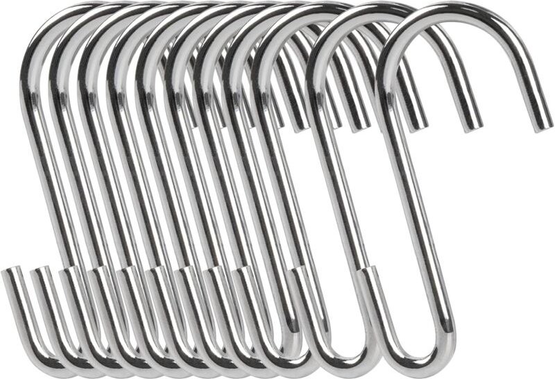 32 robuste S-Haken für den industriellen Einsatz, silberfarben, für Küche, Bad, Büro, Schlafzimmer.