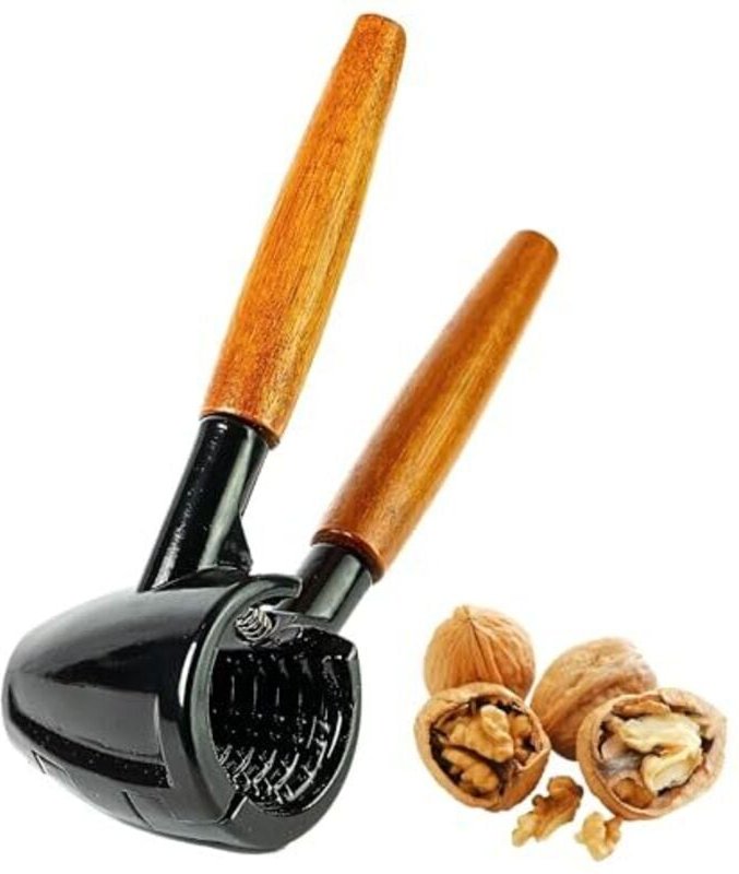 Nussknacker mit edlem Holzgriff – Nussknacker für Nüsse – Nussknacker ohne Zerdrücken – leichte Kraftübertragung (Basic ...
