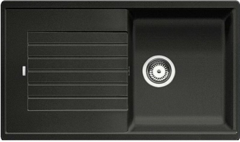Zia 5 s - silgranit Spüle aus PuraDur-Granitverbundstoff mit Abtropffläche, Farbe Anthrazit - Blanco