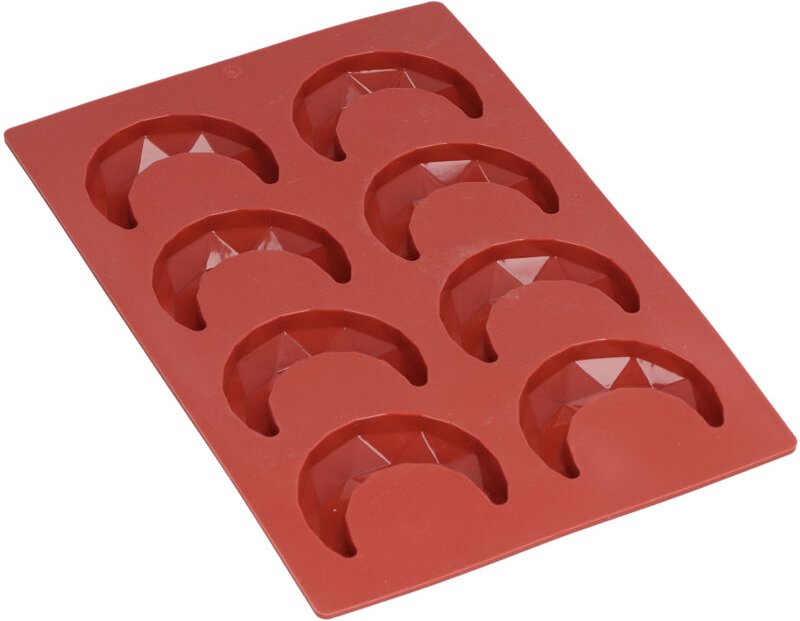 3D-Schokoladenkuchenform in Mondform mit 8 Mulden für die heimische Backküche