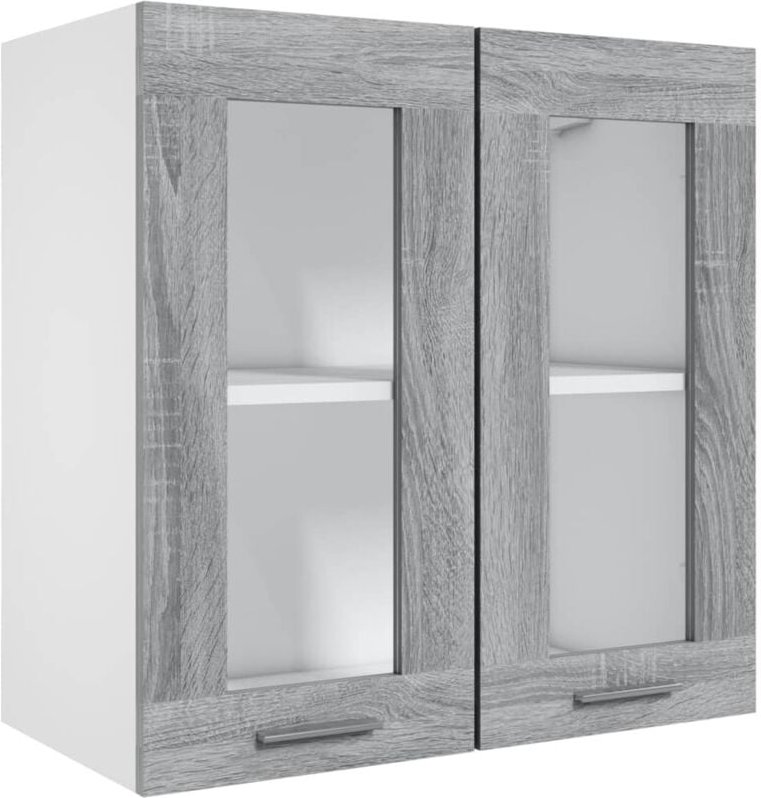 Hängeschrank Lyon Glas Grau Sonoma 60x31x60 cm Holzwerkstoff Vidaxl
