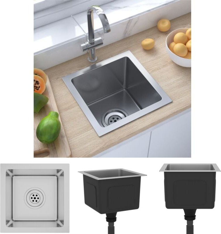 Prolenta Premium - The Living Store Handgemachte Einbauspüle Edelstahl - Küchenspülen & Spülbecken - Silber