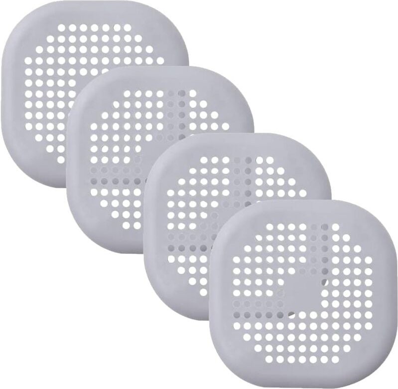 4er-Pack Spülbeckenabfluss aus Silikon mit Saugnapf für Haarfänger, Anti-Blockier-Gerät für Küche und Badezimmer (schwar...