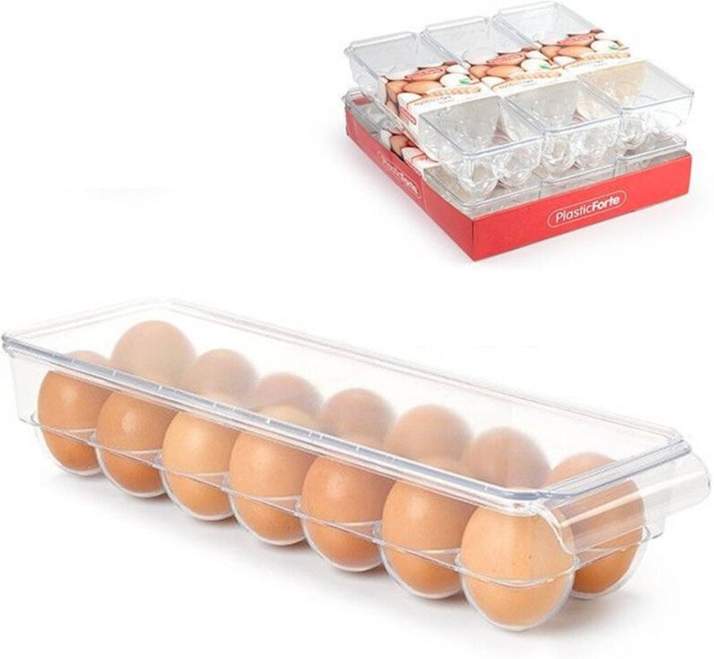 Trade Shop Traesio - Trade Shop - Eierhalter Eierhalter 14 Plätze mit Unterteilung für Eier in transparenter Kunststoffb...
