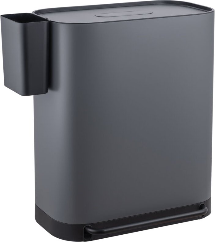 SVITA MLT2X30 Mülleimer Treteimer 60l 2 Fächer mit Deckel Grau