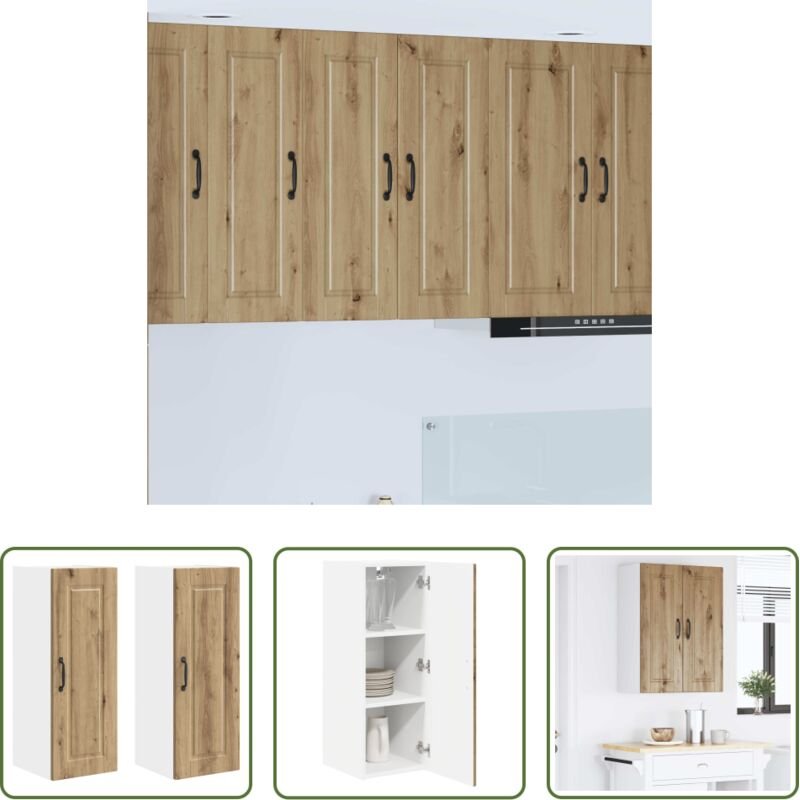 vidaXL Küchenregal - Küchenschrank 2 pcs Artisan-Eiche 30 x 31 x 80 cm Holzwerkstoff