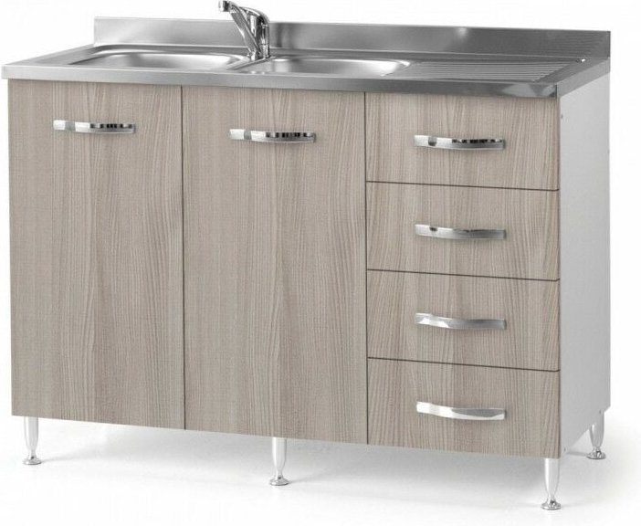 Argonauta - Küchenspüle Ulme 2 Türen mit Schubladen dx Cm 120x50xH 85