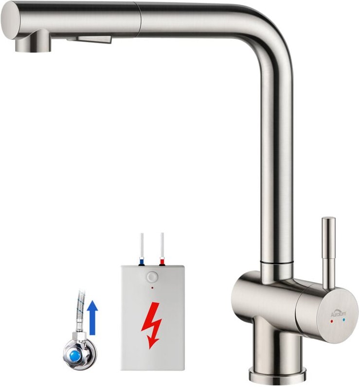 Niederdruck Küchenarmatur Ausziehbare Wasserhahn Küche Einhebelmischer 360° Drehbar, Niederdruck Spültischarmatur Küche ...