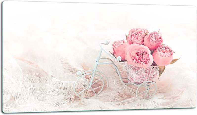 GlassplattenschneideBrett 52x30 Rose