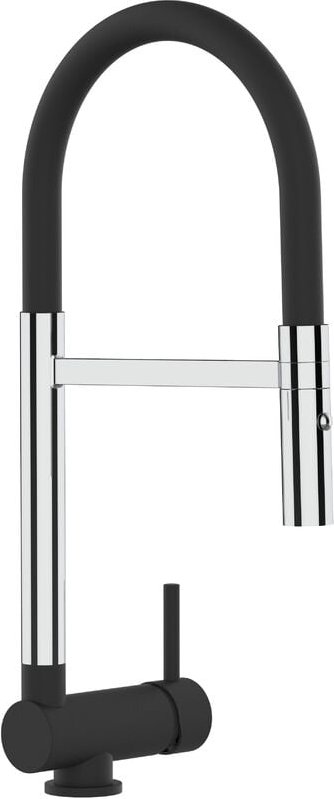 Unterfenster Wasserhahn Vorfenster Umklappbar 6 cm Verchromt und Schwarz Matt Kuechenarmatur mit Schwarz 360 schwenkbare...