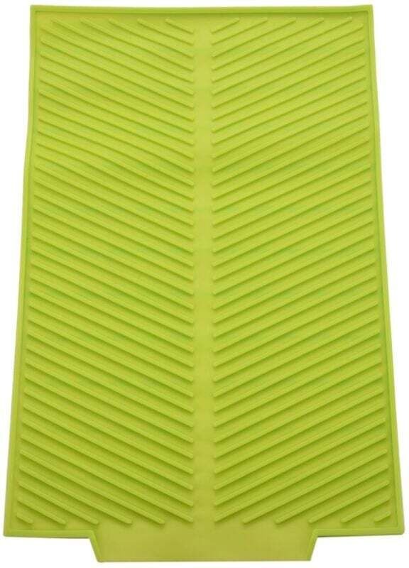 Faltbare Silikon-Abtropfmatte, rutschfest, hitzebeständig, rechteckig, grün