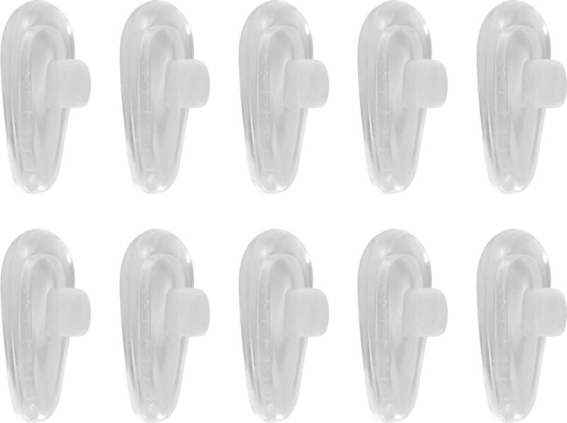 Weich Ovaler Push in Silikon Nasenpad fuer Brillen (Transparent, 5 Paar)